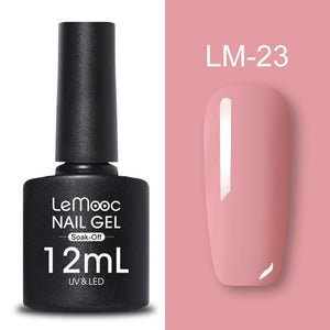LEMOOC 12ml Colorful Gel Nail Polish Shiny Glitter Sequins Soak Off Nails Painted UV LED Gel Nail Art Design Gel Varnish