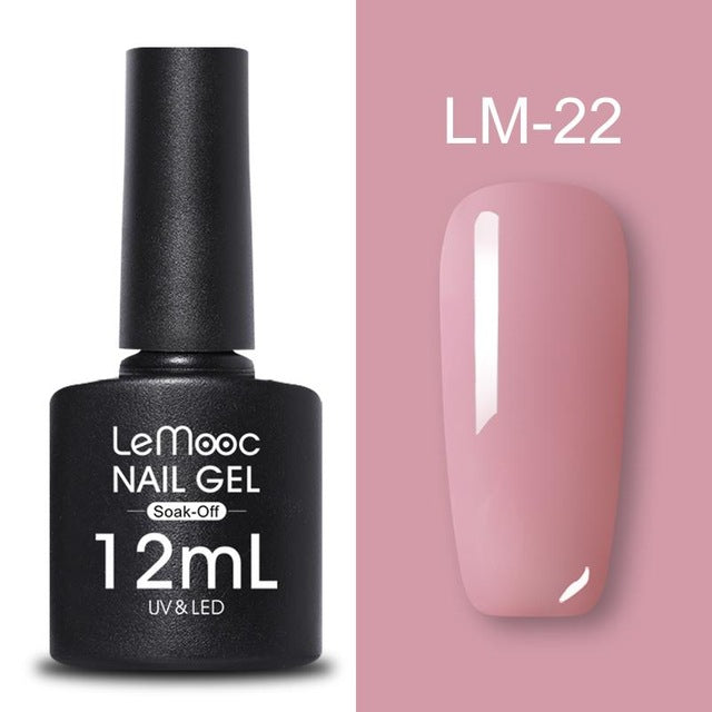 LEMOOC 12ml Colorful Gel Nail Polish Shiny Glitter Sequins Soak Off Nails Painted UV LED Gel Nail Art Design Gel Varnish