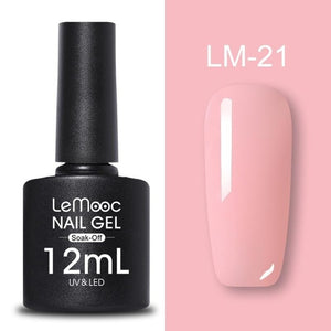 LEMOOC 12ml Colorful Gel Nail Polish Shiny Glitter Sequins Soak Off Nails Painted UV LED Gel Nail Art Design Gel Varnish