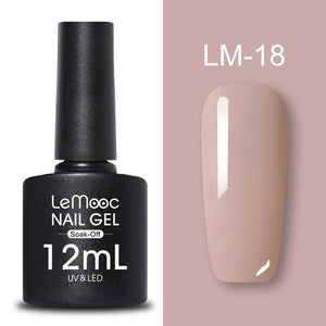 LEMOOC 12ml Colorful Gel Nail Polish Shiny Glitter Sequins Soak Off Nails Painted UV LED Gel Nail Art Design Gel Varnish