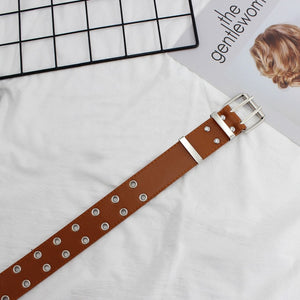 NO.ONEPAUL female deduction side gold buckle jeans wild belts for women fashion students simple New Circle Pin Buckles Belt