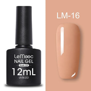 LEMOOC 12ml Colorful Gel Nail Polish Shiny Glitter Sequins Soak Off Nails Painted UV LED Gel Nail Art Design Gel Varnish