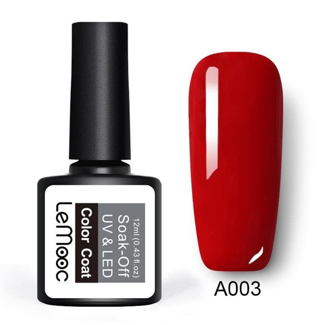LEMOOC 12ml Colorful Gel Nail Polish Shiny Glitter Sequins Soak Off Nails Painted UV LED Gel Nail Art Design Gel Varnish
