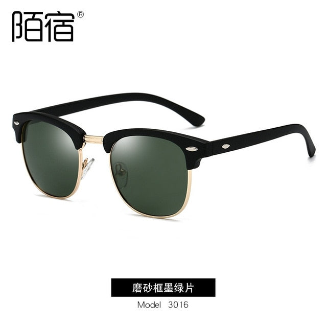 New Fashion Semi Rimless Polarized Sunglasses Men Women Half Frame Sun  Glasses