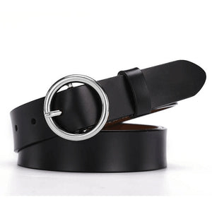 NO.ONEPAUL Genuine quality ladies fashion latest needle-free metal round buckle belt jeans wild luxury brand the women belt for