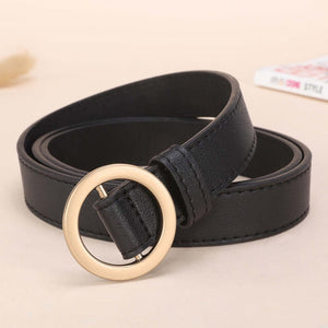 NO.ONEPAUL Genuine quality ladies fashion latest needle-free metal round buckle belt jeans wild luxury brand the women belt for