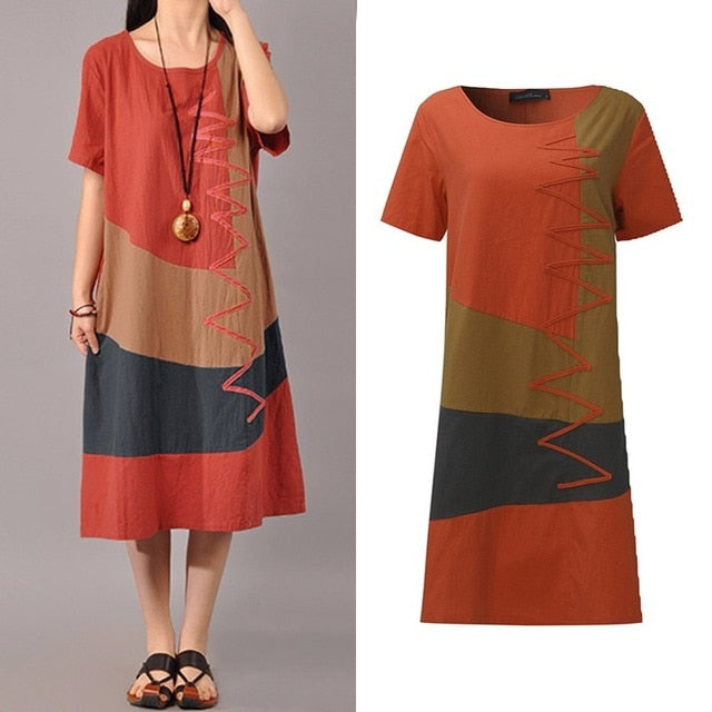Women Patchwork Sundress ZANZEA 2019 Summer Maxi Dress Kaftan Casual Sleeveless Tunic Vestido Female 100% Cotton Robe Plus Size
