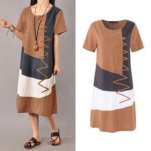 Women Patchwork Sundress ZANZEA 2019 Summer Maxi Dress Kaftan Casual Sleeveless Tunic Vestido Female 100% Cotton Robe Plus Size
