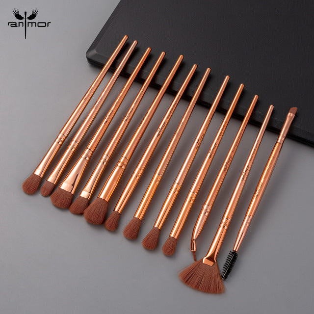Anmor Makeup Brushes Set 3-12pcs/lot Eye Shadow Blending Eyeliner Eyelash Eyebrow Make up Brushes  Professional Eyeshadow Brush