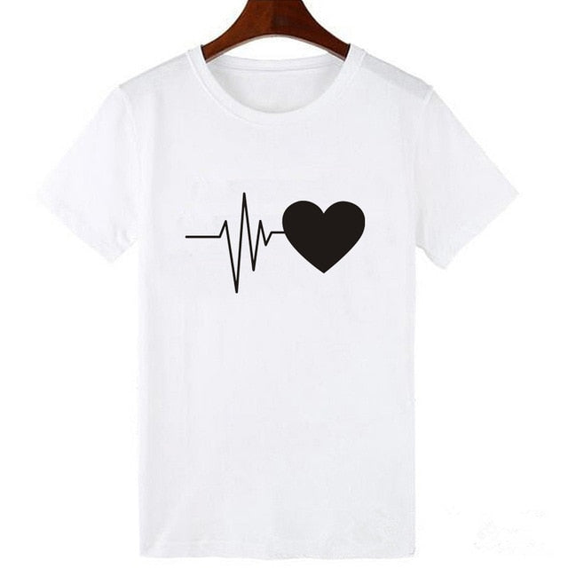 Luslos Hot Sale New Street Style Women Casual Short Sleeve O-neck Cotton T shirt Leopard High-heeled Printed Graphic Tees Female