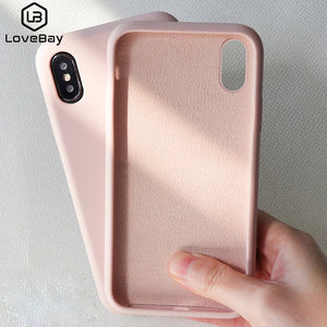 Lovebay Silicone Phone Case For iPhone X 7 8 6 6S Plus Soft TPU Candy Color Shockproof Case For iPhone XS XR Xs Max 11 Pro Max