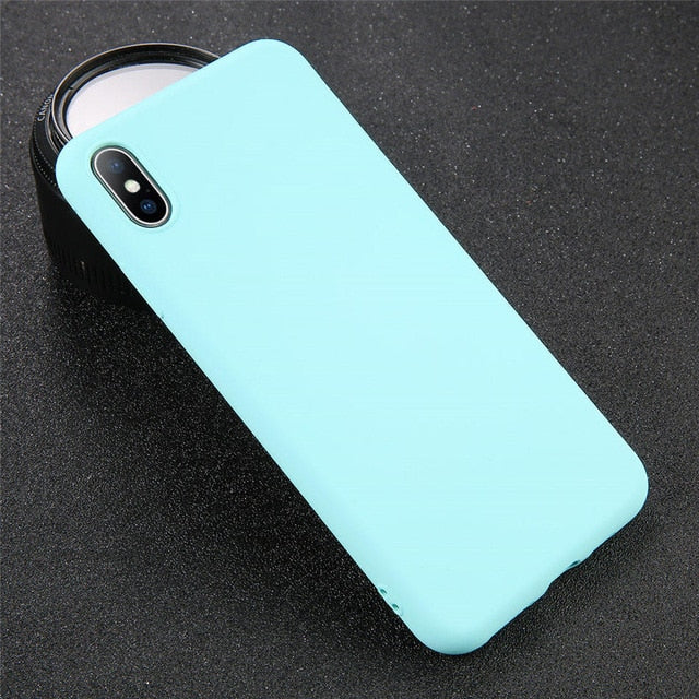 Lovebay Silicone Phone Case For iPhone X 7 8 6 6S Plus Soft TPU Candy Color Shockproof Case For iPhone XS XR Xs Max 11 Pro Max