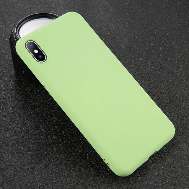 Lovebay Silicone Phone Case For iPhone X 7 8 6 6S Plus Soft TPU Candy Color Shockproof Case For iPhone XS XR Xs Max 11 Pro Max