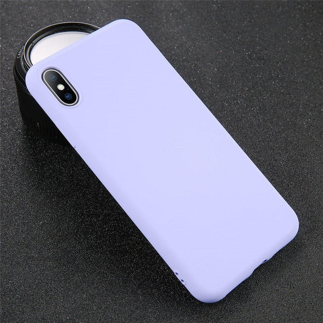 Lovebay Silicone Phone Case For iPhone X 7 8 6 6S Plus Soft TPU Candy Color Shockproof Case For iPhone XS XR Xs Max 11 Pro Max