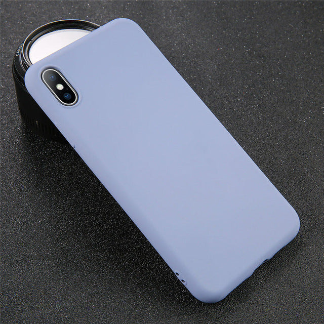 Lovebay Silicone Phone Case For iPhone X 7 8 6 6S Plus Soft TPU Candy Color Shockproof Case For iPhone XS XR Xs Max 11 Pro Max