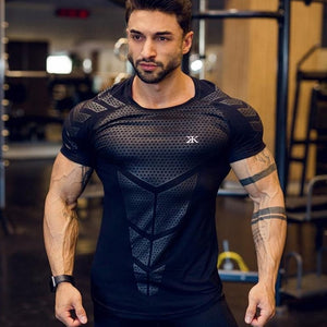 Compression Quick dry T-shirt Men Running Sport