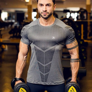 Compression Quick dry T-shirt Men Running Sport
