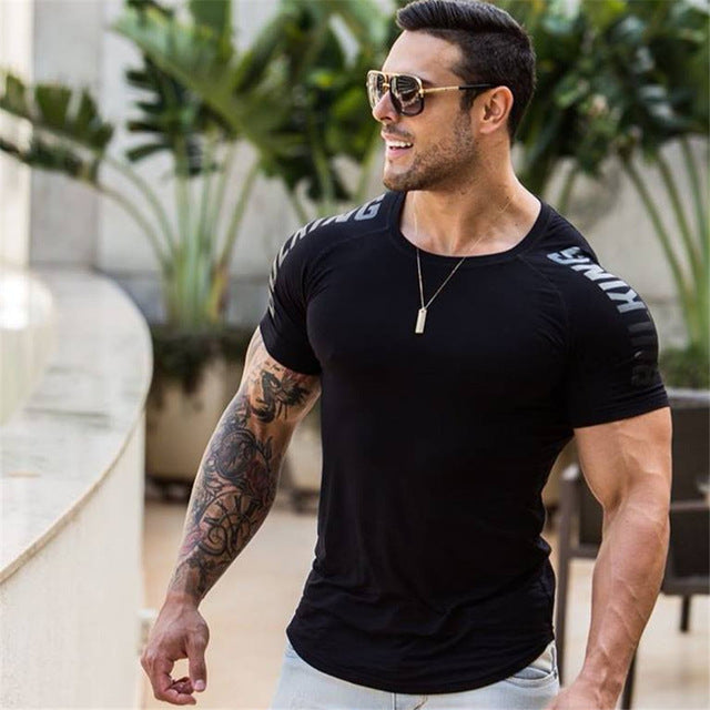 Compression Quick dry T-shirt Men Running Sport