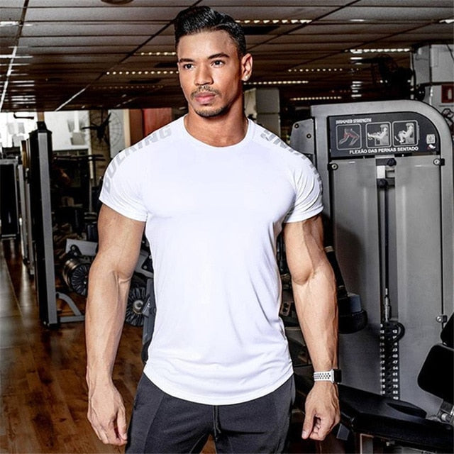 Compression Quick dry T-shirt Men Running Sport