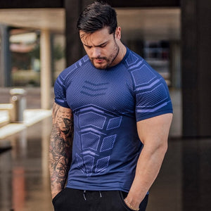 Compression Quick dry T-shirt Men Running Sport