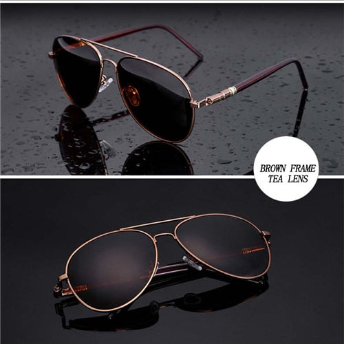 Aviation Metail Frame Quality Oversized Spring Leg Alloy Men Sunglasses / Pilot Male Sun Glasses