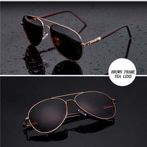 Aviation Metail Frame Quality Oversized Spring Leg Alloy Men Sunglasses / Pilot Male Sun Glasses