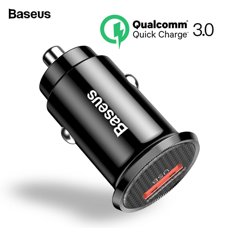 Baseus Mini USB Car Charger Quick Charge 3.0 Car Phone Charger
