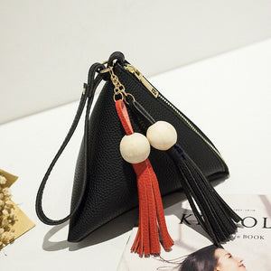 loss promotion leather handbag mini Triangle Bags Women Clutch Purse Hand Bag Lady Clutches Casual Phone Package сумка женская