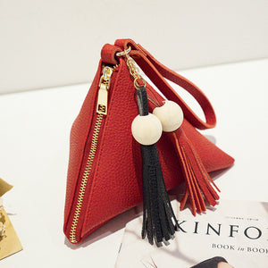 loss promotion leather handbag mini Triangle Bags Women Clutch Purse Hand Bag Lady Clutches Casual Phone Package сумка женская