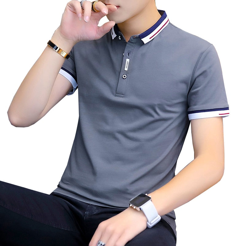 BROWON Summer T-shirt Men Short Sleeve Slim Fit T shirts