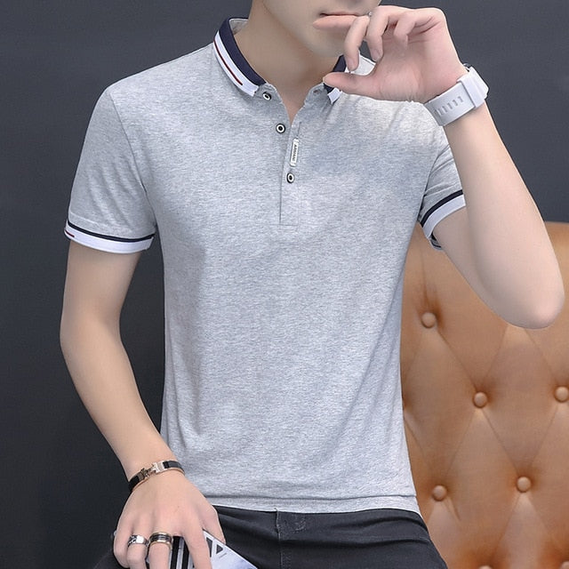 BROWON Summer T-shirt Men Short Sleeve Slim Fit T shirts