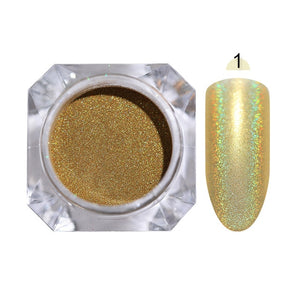 Holografische Nail Nail Art Decoraties Manicure Shining Chrome Pigment