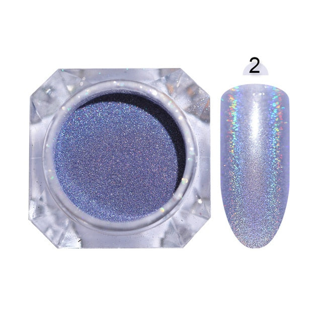 Holografische Nail Nail Art Decoraties Manicure Shining Chrome Pigment