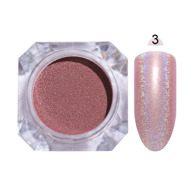 Holografische Nail Nail Art Decoraties Manicure Shining Chrome Pigment
