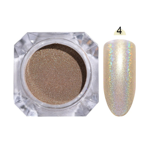 Holografische Nail Nail Art Decoraties Manicure Shining Chrome Pigment