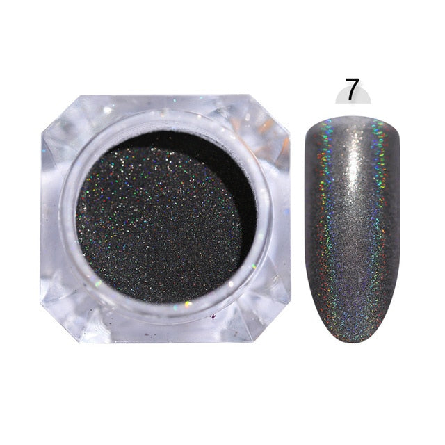 Holografische Nail Nail Art Decoraties Manicure Shining Chrome Pigment