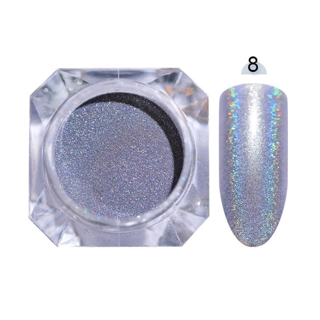 Holografische Nail Nail Art Decoraties Manicure Shining Chrome Pigment
