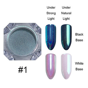Holografische Nail Nail Art Decoraties Manicure Shining Chrome Pigment