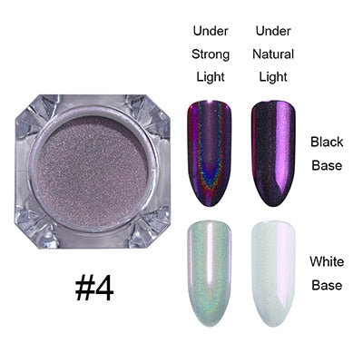 Holografische Nail Nail Art Decoraties Manicure Shining Chrome Pigment