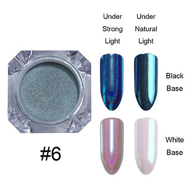 Holografische Nail Nail Art Decoraties Manicure Shining Chrome Pigment