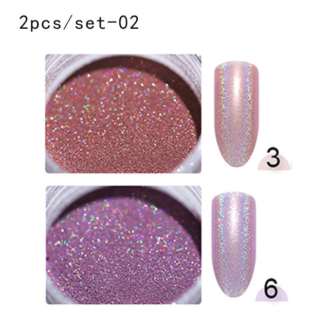 Holografische Nail Nail Art Decoraties Manicure Shining Chrome Pigment