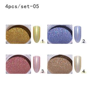 Holografische Nail Nail Art Decoraties Manicure Shining Chrome Pigment