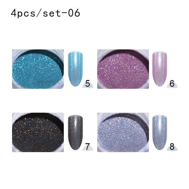 Holografische Nail Nail Art Decoraties Manicure Shining Chrome Pigment
