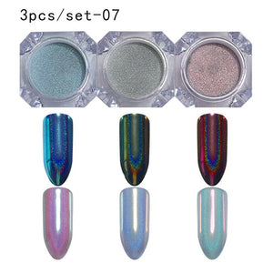 Holografische Nail Nail Art Decoraties Manicure Shining Chrome Pigment