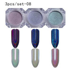 Holografische Nail Nail Art Decoraties Manicure Shining Chrome Pigment