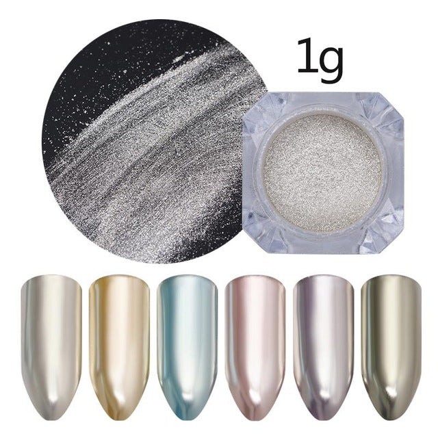 Holografische Nail Nail Art Decoraties Manicure Shining Chrome Pigment