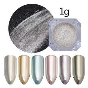 Holografische Nail Nail Art Decoraties Manicure Shining Chrome Pigment
