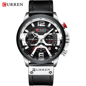 Wristwatch Mens CURREN 2019 Top Brand Luxury Sports Watch Men Fashion Leather Watches with Calendar for Men Black Male Clock