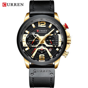 Wristwatch Mens CURREN 2019 Top Brand Luxury Sports Watch Men Fashion Leather Watches with Calendar for Men Black Male Clock