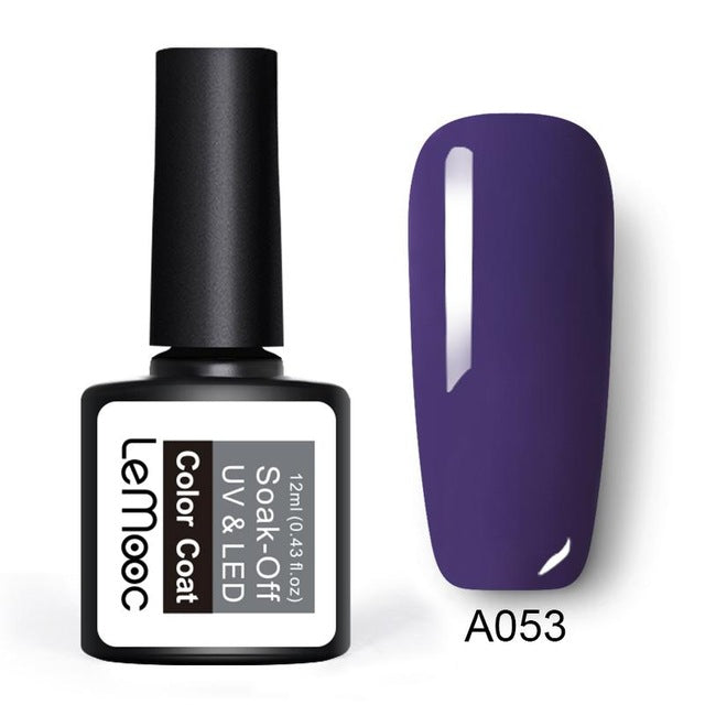 LEMOOC 12ml Colorful Gel Nail Polish Shiny Glitter Sequins Soak Off Nails Painted UV LED Gel Nail Art Design Gel Varnish